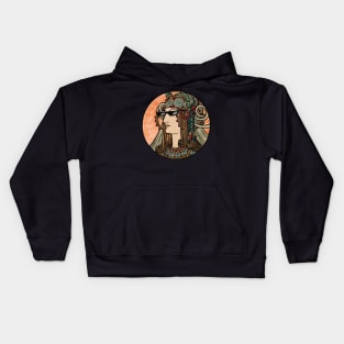 Old fashion art with thug life glasses Kids Hoodie